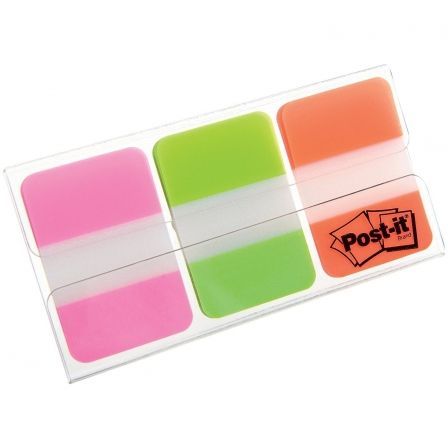 Post-It Index Rígido Rosa, Verde y Naranja con Dispensador